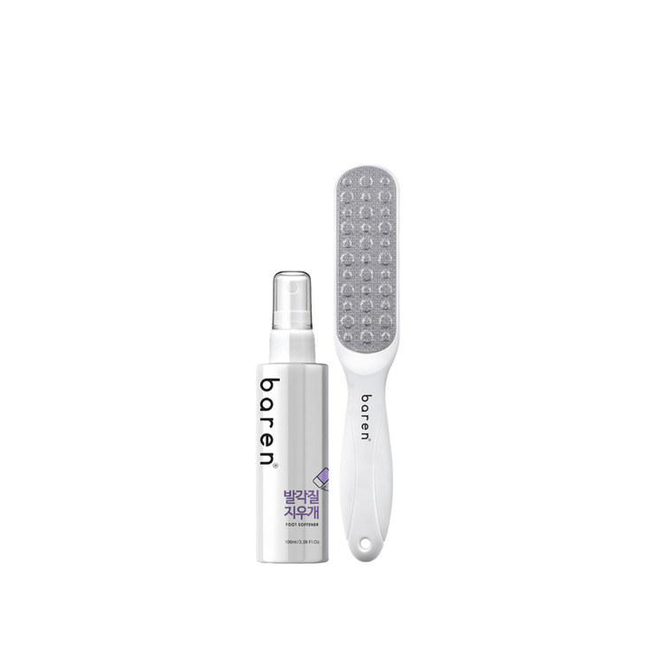 Baren Callus Remover Kit For Feet: Foot File & Peeling Foot Spray