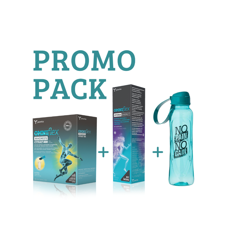 PROMO PACK Magnezijum citrat 400 + Omniflex Hydra Energy + shaker GRATIS