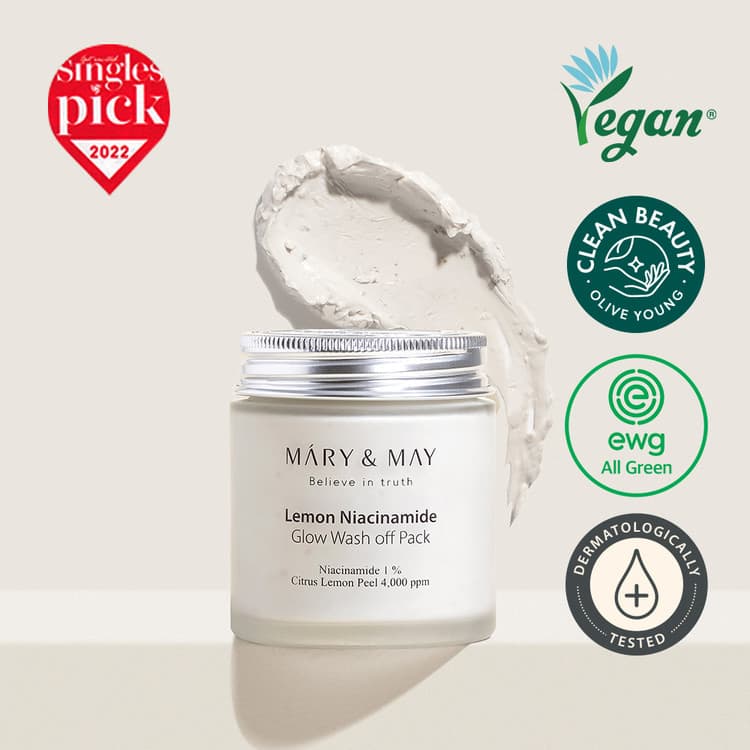 Mary&may Lemon Niacinamide Glow Wash Off Pack 125g