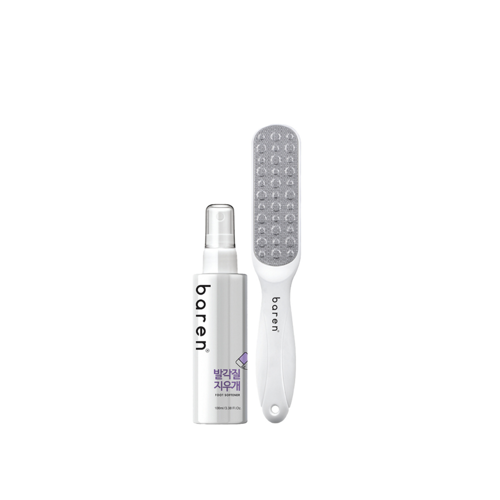Baren Callus Remover Kit For Feet: Foot File & Peeling Foot Spray