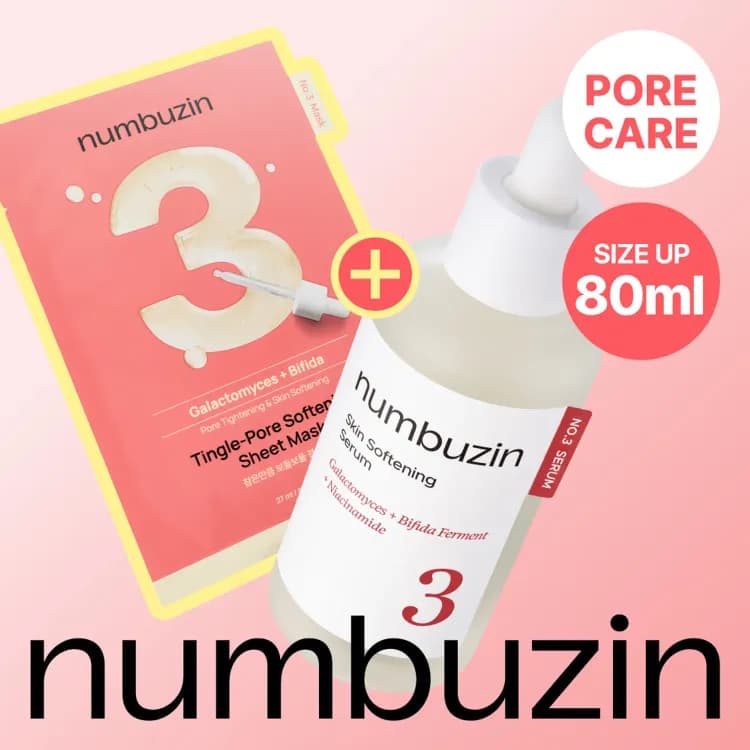 Numbuzin Skin Softening Serum 80ml Special Set (+no.3 Sheet Mask)				