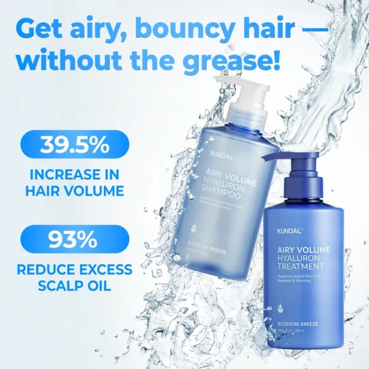 Kundal Airy Volume Hyaluron Edition Blossom Breeze (shampoo 300ml +treatment 300ml)