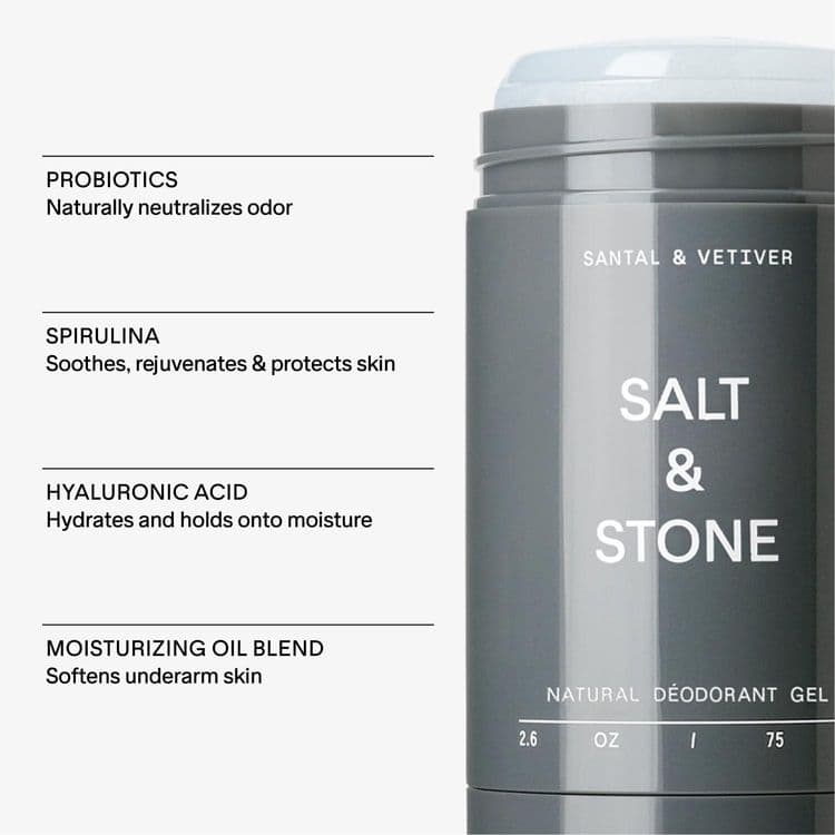 Salt & Stone Natural Deodorant Gel Sensitive Skin (santal & Vetiver)