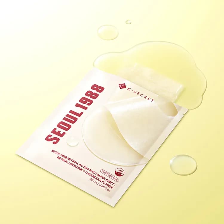 K-secret Seoul 1988 Retinal Active Shot Mask Sheet : Retinal Liposome + Calendula Flower