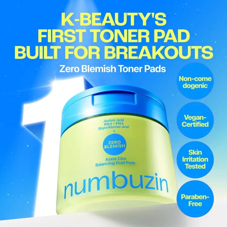 Numbuzin Zero Blemish Azela Cica Balancing Dual Pads