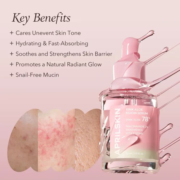 April Skin Pink Aloe Mucin Serum 30ml