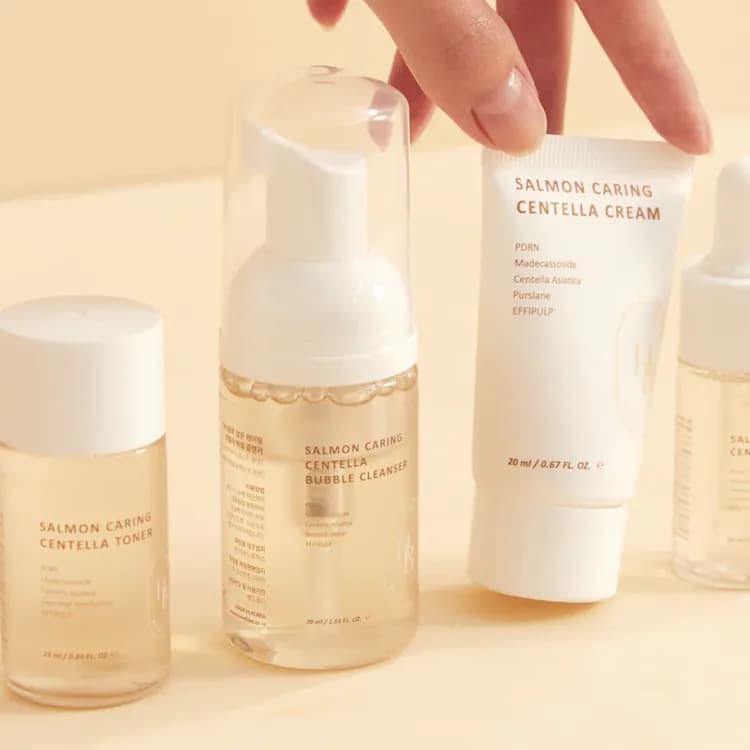 Heveblue Salmon Caring Centella Special Travel Kit Bag