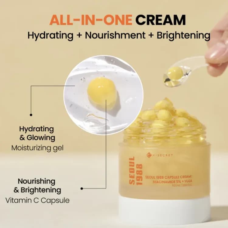K-secret Capsule Cream : Niacinamide 5% + Yuja 50ml