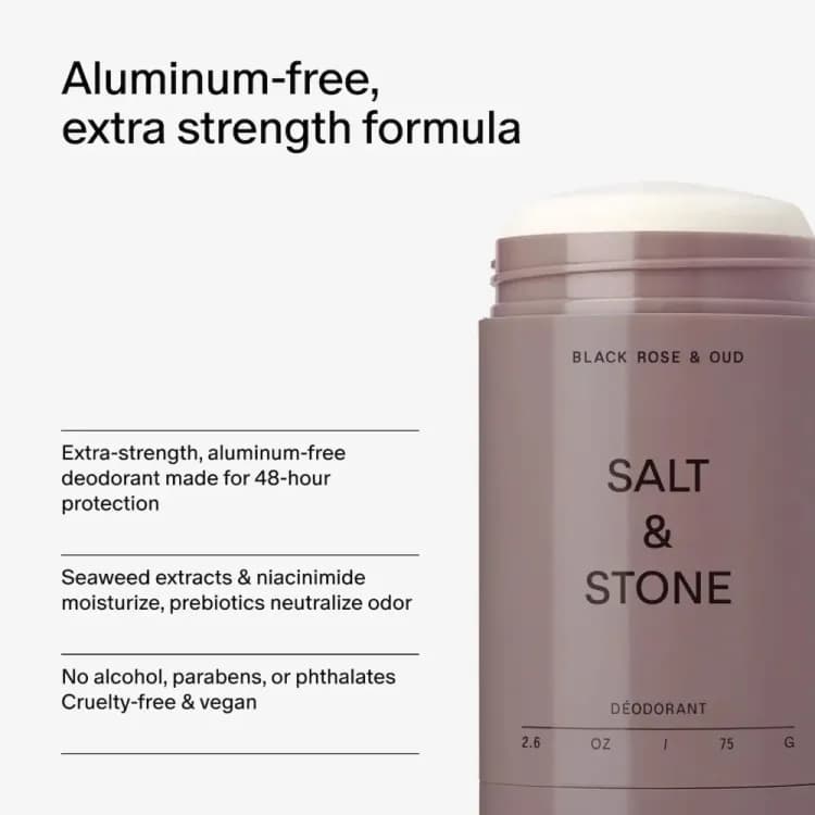 Salt & Stone Natural Deodorant Extra Strength (black Rose & Oud)
